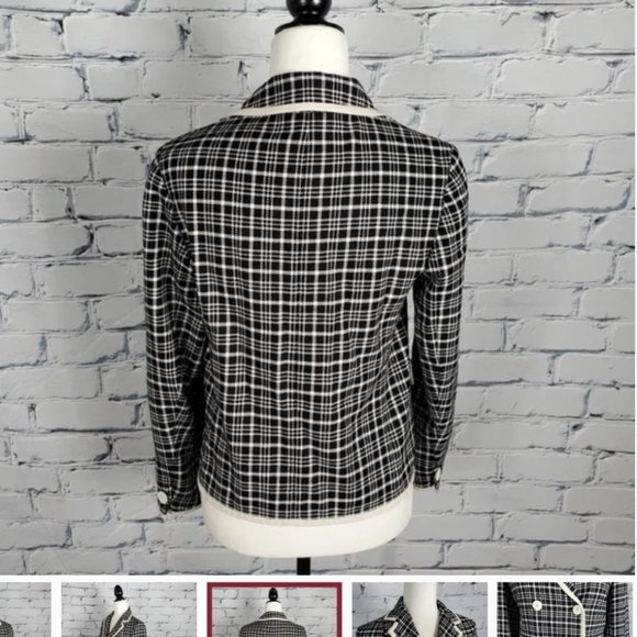 Weekend MaxMara Black and White Plaid Jacket - Picture 3 of 8